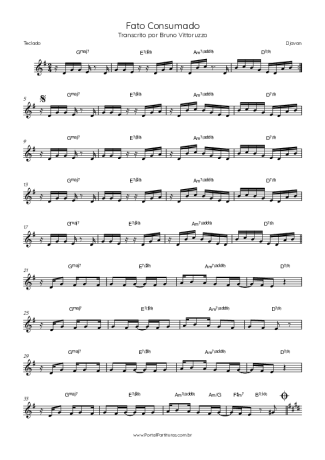 Djavan Fato Consumado score for Keyboard