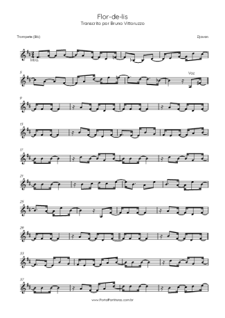 Djavan Flor De Lis score for Trumpet