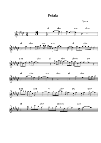Djavan Pétala score for Alto Saxophone