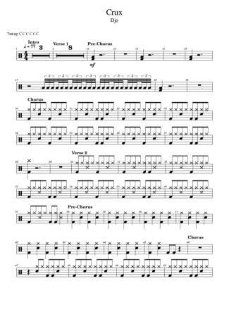 Djo Crux score for Drums