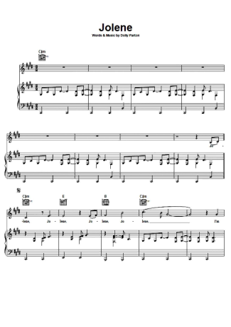 Dolly Parton Jolene score for Piano