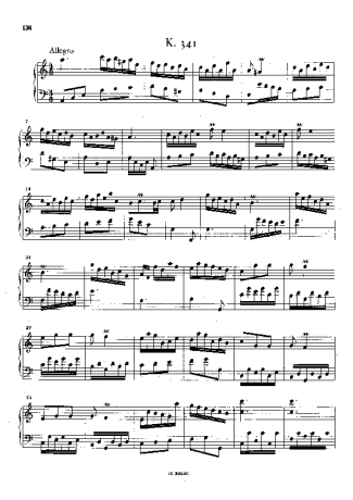 Domenico Scarlatti Keyboard Sonata In A Minor K.341 score for Piano