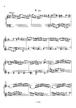 Domenico Scarlatti Keyboard Sonata In A Minor K.54 score for Piano