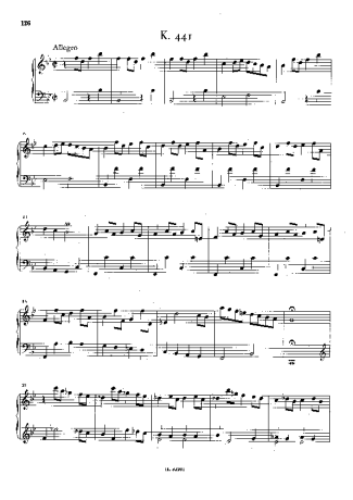 Domenico Scarlatti Keyboard Sonata In Bb Major K.441 score for Piano