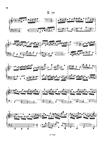 Domenico Scarlatti Keyboard Sonata In Bb Major K.70 score for Piano