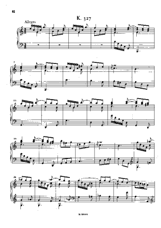 Domenico Scarlatti Keyboard Sonata In C Major K.327 score for Piano