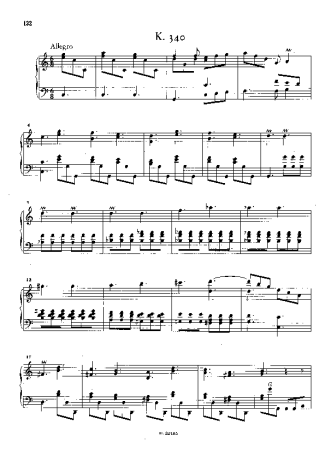 Domenico Scarlatti Keyboard Sonata In C Major K.340 score for Piano