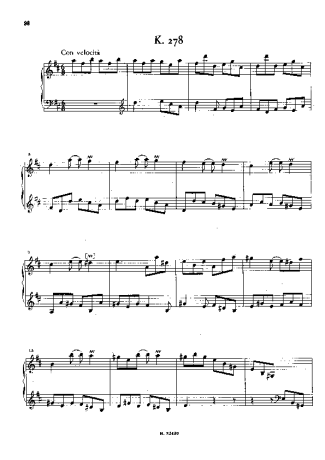 Domenico Scarlatti Keyboard Sonata In D Major K.278 score for Piano