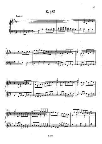 Domenico Scarlatti Keyboard Sonata In D Major K.388 score for Piano