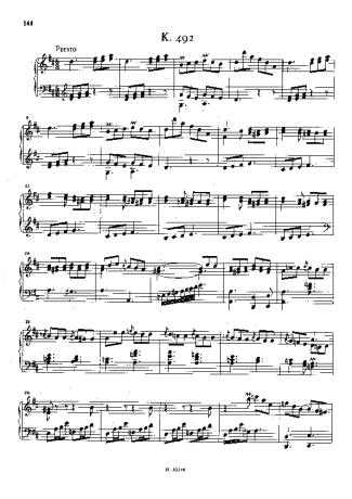 Domenico Scarlatti Keyboard Sonata In D Major K.492 score for Piano