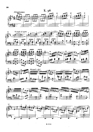 Domenico Scarlatti Keyboard Sonata In D Major K.96 score for Piano