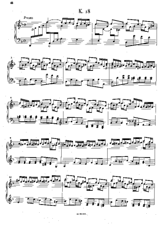 Domenico Scarlatti Keyboard Sonata In D Minor K.18 score for Piano