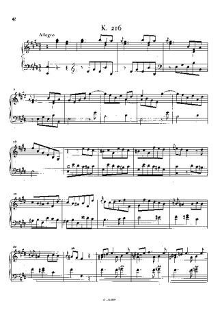 Domenico Scarlatti Keyboard Sonata In E Major K.216 score for Piano