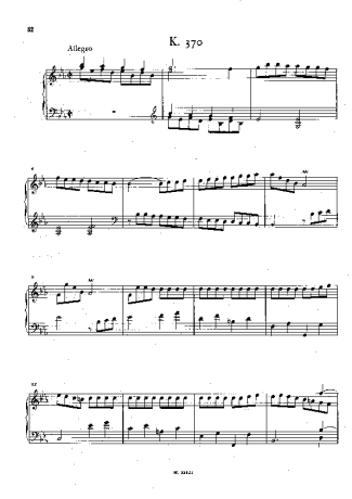 Domenico Scarlatti Keyboard Sonata In E-flat Major K.370 score for Piano