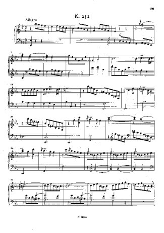 Domenico Scarlatti Keyboard Sonata In Eb Major K.252 score for Piano