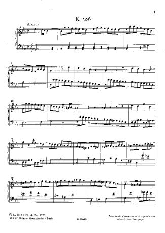 Domenico Scarlatti Keyboard Sonata In Eb Major K.306 score for Piano