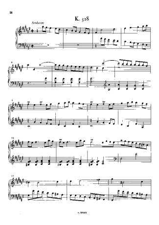 Domenico Scarlatti Keyboard Sonata In F# Major K.318 score for Piano