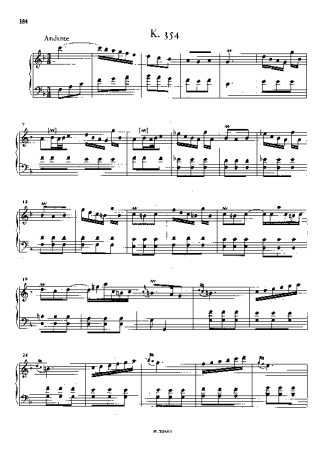 Domenico Scarlatti Keyboard Sonata In F Major K.354 score for Piano