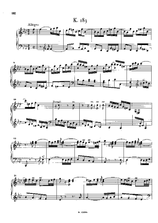 Domenico Scarlatti Keyboard Sonata In F Minor K.183 score for Piano