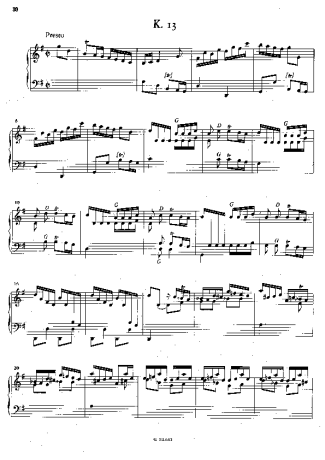 Domenico Scarlatti Keyboard Sonata In G Major K.13 score for Piano