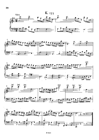 Domenico Scarlatti Keyboard Sonata In G Major K.153 score for Piano