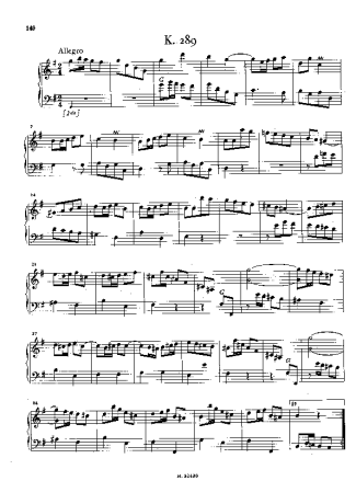 Domenico Scarlatti Keyboard Sonata In G Major K.289 score for Piano