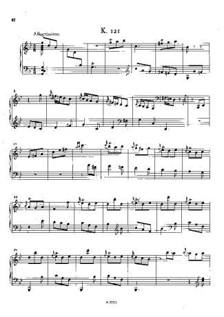 Domenico Scarlatti Keyboard Sonata In G Minor K.121 score for Piano
