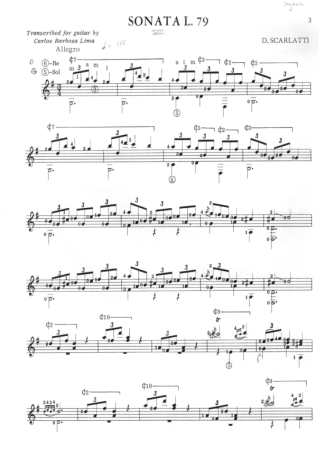 Domenico Scarlatti Sonata K391 L79 score for Acoustic Guitar