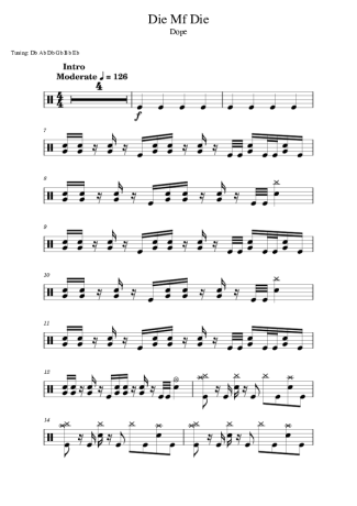 Dope Die Mf Die score for Drums
