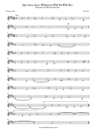 Doris Day Que Sera Sera (Whatever Will Be Will Be) score for Trumpet