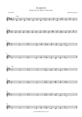 Dorival Caymmi Acalanto score for Clarinet (Bb)