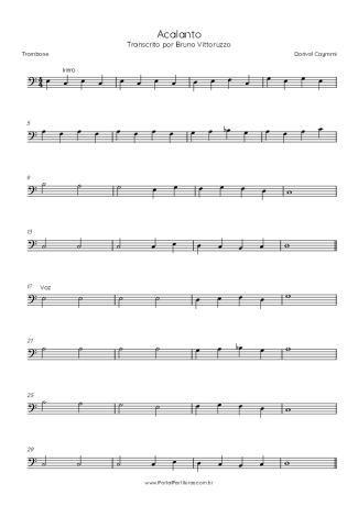 Dorival Caymmi Acalanto score for Trombone