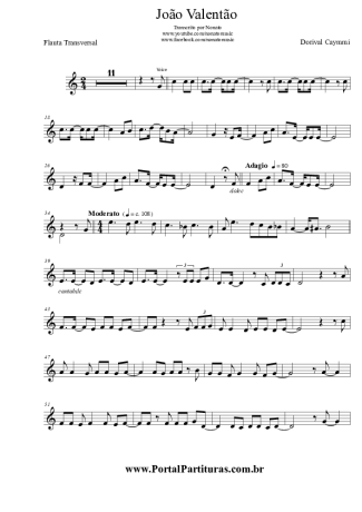 Dorival Caymmi João Valentão score for Flute