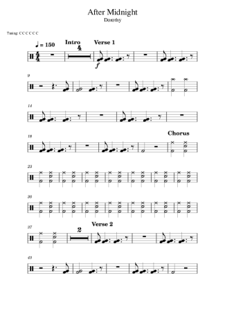 Dorothy After Midnight score for Drums