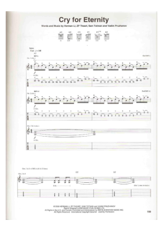 DragonForce Cry For Eternity score for Guitar