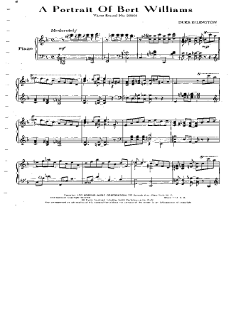 Duke Ellington A Portrait Of Bert Williams score for Piano