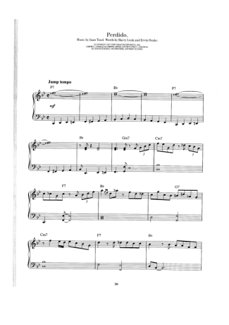 Duke Ellington Perdido score for Piano