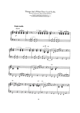 Duke Ellington Things Aint What They Used To Be score for Piano
