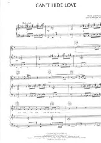 Earth Wind And Fire Cant Hide Love score for Piano