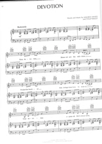 Earth Wind And Fire Devotion score for Piano