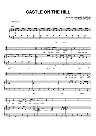 Ed Sheeran Castle On The Hill score for Piano
