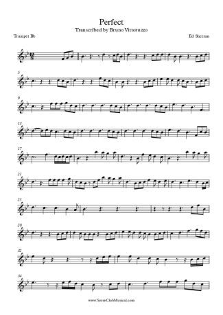 Ed Sheeran Perfect score for Trumpet