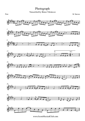 Ed Sheeran Photograph score for Flute