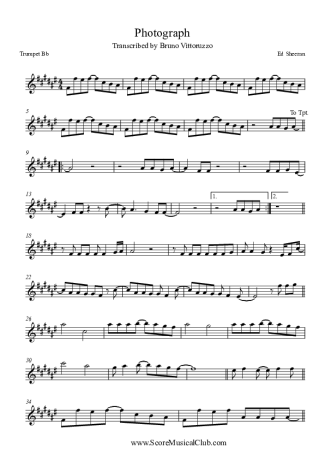 Ed Sheeran Photograph score for Trumpet