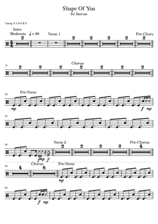 Ed Sheeran Shape Of You score for Drums