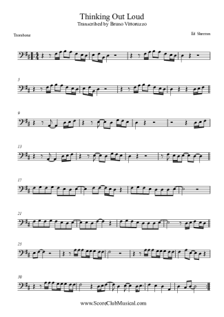 Ed Sheeran Thinking Out Loud score for Trombone