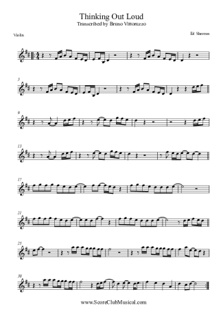 Ed Sheeran Thinking Out Loud score for Violin
