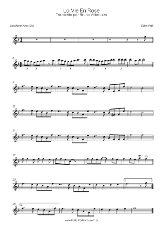 Édith Piaf La Vie En Rose score for Alto Saxophone
