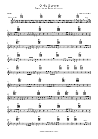 Edoardo Vianello O Mio Signore score for Acoustic Guitar