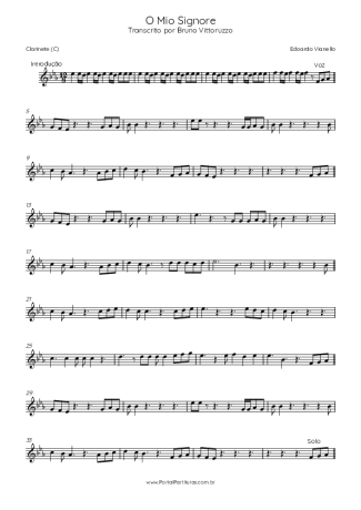 Edoardo Vianello O Mio Signore score for Clarinet (C)